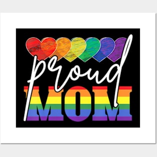 Proud Mom Mothers Day  LGBTQ  Flag Gay Pride LGBT Posters and Art